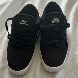 Nike Black and White Low-Top Skate Shoes